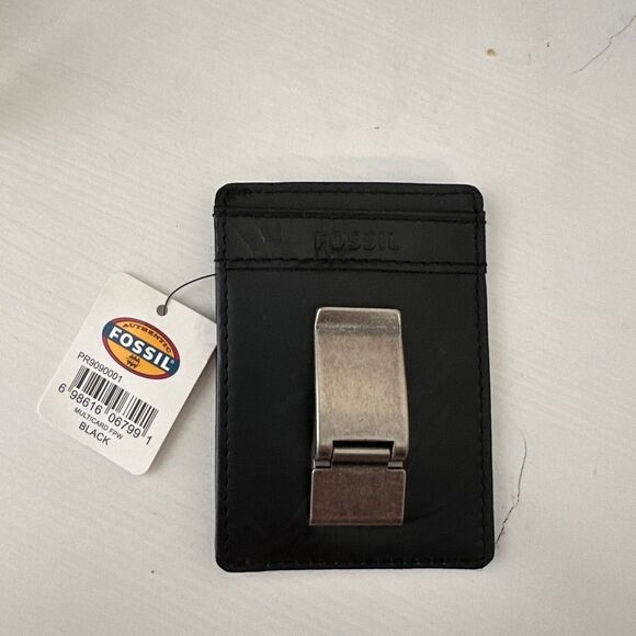 Fossil Black Leather Card Holder - Picture 2 of 2
